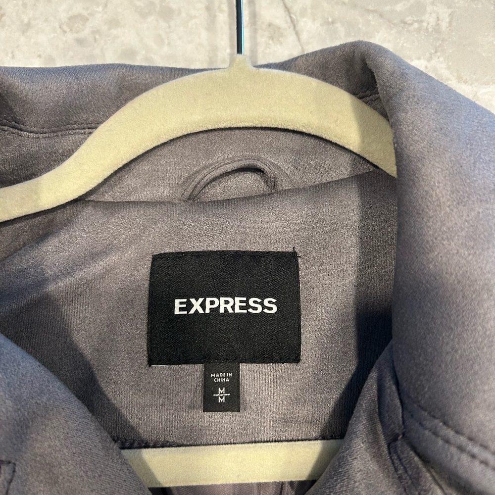 Express Gray Leather Jacket - image 2
